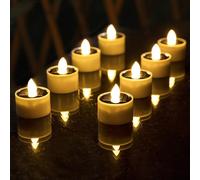 Les lumières de thé solaires extérieur imperméables, 8pcs rechargeable crépuscule à l'aube de petites bougies votives solaires, petite lumière scintillante sans flamme pour la fenêtre lantern