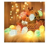 Les lumières, Guirlandes lumineuses en forme d'œufs de Pâques | Lumière féerique créative | Lumières de décoration LED à piles for Pâques, fête, manteaux, arbre, fenêtre, maison Indo(6.5FT(10LED))