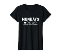 Les lundis ne recommanderaient Pas l'humour Sarcastique drôle de Bureau T-Shirt Graphique avec Valeur, Femme, Noir, XS