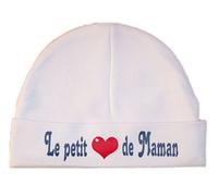 Les lutins de Camille-Bonnet naissance "le petit coeur de maman", blanc/bleu (3-6 mois)