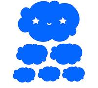 Les lutins de Camille- Lot de 6 stickers muraux nuage. 14 coloris au choix. Idéale décoration chambre bébé et enfant. (Bleu)
