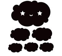 Les lutins de Camille- Lot de 6 stickers muraux nuage. 14 coloris au choix. Idéale décoration chambre bébé et enfant. (Noire)
