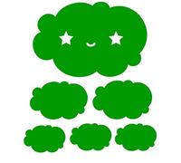 Les lutins de Camille- Lot de 6 stickers muraux nuage. 14 coloris au choix. Idéale décoration chambre bébé et enfant. (Vert)