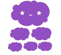 Les lutins de Camille- Lot de 6 stickers muraux nuage. 14 coloris au choix. Idéale décoration chambre bébé et enfant. (Violet)