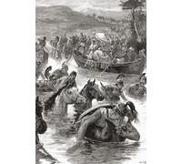 Les Macédoniens d'Alexandre le Grand traversant la rivière Jaxartes ou Syr Darya à la bataille de Jaxartes 329 avant JC. De l'histoire universelle de Cassell publiée 1888. Poster imprimé par Ken Welsh