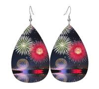 Les magnifiques boucles d'oreilles en cuir en forme de goutte de feu d'artifice sont un accessoire luxueux et tendance adapté aux femmes, mettant en valeur le charme individuel.