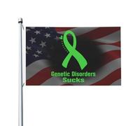 Les Maladies Génétiques, C'Est Nul ! Ruban Vert Drapeau Couleurs Vives Bannière Solide Drapeaux Pour Jardin Maison Pelouse 90X150Cm