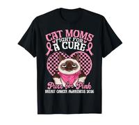 Les Mamans de Chat Seal Point Luttent Contre Le ronronnement pour Le Cancer du Sein Rose 2026 T-Shirt
