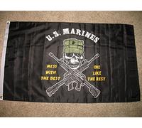 Les Marines Américains S'En Prennent Aux Meilleurs, Ils Meurent Comme Les Autres Drapeau De Festival 90X150Cm Avec Œillets Drapeau Couleurs Éclatantes Bannière De Jardin Pour Ferme Décoration