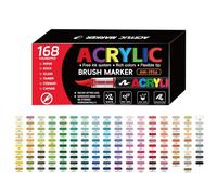 Les marqueurs à pointe pinceau en acrylique sont dotés d'une encre permanente non toxique avec une pointe ultra douce. Idéal pour peindre sur pierre, disponible en 168 couleurs vives. XXXS