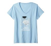 Les mathématiques sont Difficiles, mais Vous Aussi Inspirer Le Pouvoir cérébral T-Shirt avec Col en V, Femme, Bleu Céleste, XXL