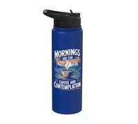 Les matins sont pour le café et la contemplation Stainless Steel Insulated Water Bottle