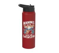 Les matins sont pour le café et la contemplation Stainless Steel Insulated Water Bottle