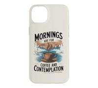 Les Matins sont pour Le café et la Contemplation | Vintage Mountain Coque pour iPhone 14 Plus