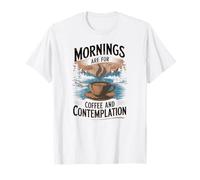 Les Matins sont pour Le café et la Contemplation | Vintage Mountain T-Shirt