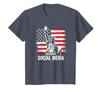 Les médias Sociaux de Old Glory's T-Shirt, Enfant, Bleu Chiné, 3 Ans
