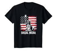 Les médias Sociaux de Old Glory's T-Shirt, Enfant, Noir, 2 Ans