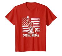 Les médias Sociaux de Old Glory's T-Shirt, Enfant, Rouge, 12 Ans