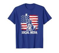 Les médias Sociaux de Old Glory's T-Shirt, Homme, Bleu Royal, S