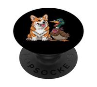 Les meilleurs amis du chien Corgi et du canard PopSockets PopGrip Adhésif
