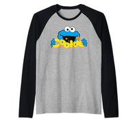Les Meilleurs Biscuits Classiques de Sesame Street Cookie Monster Fun Manche Raglan