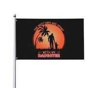 Les meilleurs jours sont passés avec ma fille Drapeaux de la fête des pères 3 x 5 pieds Grande bannière de bienvenue Drapeau de jardin Drapeau de décoration extérieure pour maison Cour Cadeaux de fête
