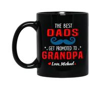 Les Meilleurs Papas Deviennent Grands-Pères Mug Céramique Tasse À Thé Durable Tasse À Café Cadeaux Amusants Pour Bureau Anniversaire Noël 330ml