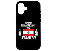 Les Meilleurs pédiatres sont Le Drapeau libanais médecin Dessin Coque pour iPhone 16