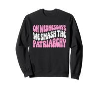 Les mercredis We Smash The Patriarchy Pink Feminism Féminisme Sweatshirt
