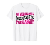 Les mercredis We Smash The Patriarchy Pink Feminism Féminisme T-Shirt Graphique avec Valeur