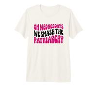Les mercredis We Smash The Patriarchy Pink Feminism Féminisme T-Shirt Haut de Gamme