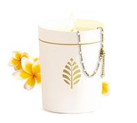 Les Merveilleuses | Bougie Bijou Cristal Premium | Parfum Monoï | Bracelet Perles Blanches Plaqué Or 18 Carats | Cire Végétale de Colza 100% Naturelle | Cadeau Femme | Made in France | 290g