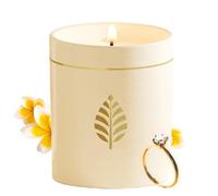 Les Merveilleuses | Bougie Bijou Parfum Monoï | Céramique Blanc | Bague Ajustable Cristal premium Plaquée Or 18 Carats | Cire Colza 100% Naturelle | Cadeau Femme | 470g