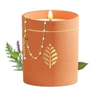 Les Merveilleuses | Bougie Bijou Parfum Sapin | Céramique Terra Cotta Brute | Bracelet Perles Blanches, Plaqué Or 18 Carats | Cire Colza 100% Naturelle | Cadeau Femme | 466g