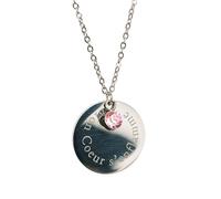 Les Merveilleuses Collier Médaillon Personnalisé | Prénom, Message, Texte Gravé | Plaqué Or 18 Carats | avec Cristal