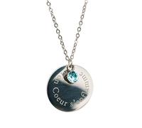Les Merveilleuses Collier Médaillon Personnalisé | Prénom, Message, Texte Gravé | Plaqué Or 18 Carats | avec Cristal