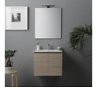 LES MEUBLES DE SALLE DE BAIN 60 CM À TIROIRS MODÈLE BERLIN ELM LEONE BASIN D'ÉCLAIRAGE À LED