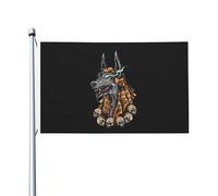 Les Momies D'Anubis Sourient Férocement Drapeau De Jardin Avec Œillets Drapeau Décoratif Bannière Pour Extérieur Balcon Porche 90X150Cm