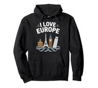 Les Monuments emblématiques de I Love Europe Skyline Sweat à Capuche
