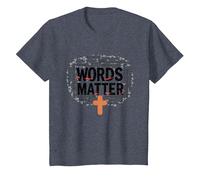 Les Mots comptent : Lutte Contre Le harcèlement, empathie, Amour, Respect, gentillesse T-Shirt, Enfant, Bleu Chiné, 12 Ans