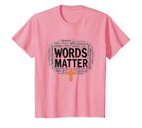Les Mots comptent : Lutte Contre Le harcèlement, empathie, Amour, Respect, gentillesse T-Shirt, Enfant, Rose, 6 Ans