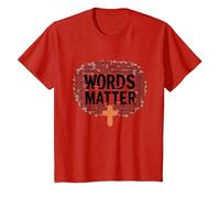 Les Mots comptent : Lutte Contre Le harcèlement, empathie, Amour, Respect, gentillesse T-Shirt, Enfant, Rouge, 2 Ans