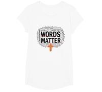 Les Mots comptent : Lutte Contre Le harcèlement, empathie, Amour, Respect, gentillesse T-Shirt, Fille, Blanc, M