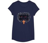 Les Mots comptent : Lutte Contre Le harcèlement, empathie, Amour, Respect, gentillesse T-Shirt, Fille, Bleu Marine, L
