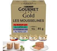 Les Mousselines Pâtée Boîtes Chat Adulte 96x85g Multi-Saveurs Sans Additifs