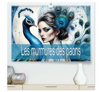 Les murmures des paons (Calendrier mural 2026 DIN A2 vertical) calendrier de bureau: Des magnifiques paons et du charisme envoûtant des femmes.