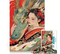 Les Murmures du Dragon Puzzle de 1000 pièces Jeu de Concentration cérébrale Découpe Experte Artisanat Fascinant Passe-Temps captivant pour Les Moments de détente (38x52cm)
