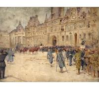 Les mutilés assistent aux obsèques du général Galliéni sur la place de l'Hôtel-de-Ville (1er juin 1916) (1916) Poster Print by Ernest Jean delahaye (45,7 x 61 cm)