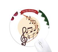 les notes de musique de forme ronde tapis de souris en caoutchouc de sapin de noël