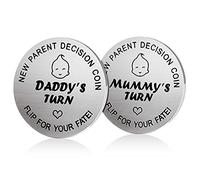 Les Nouveaux Parents Ont Décidé de Pièces Commémoratives,LucBuy Cadeau de grossesse drôle nouveau-né nouveau bébé nouveaux,Douche de Bébé Cadeau D'anniversaire de Noël pour la Fête des Pères des Mères